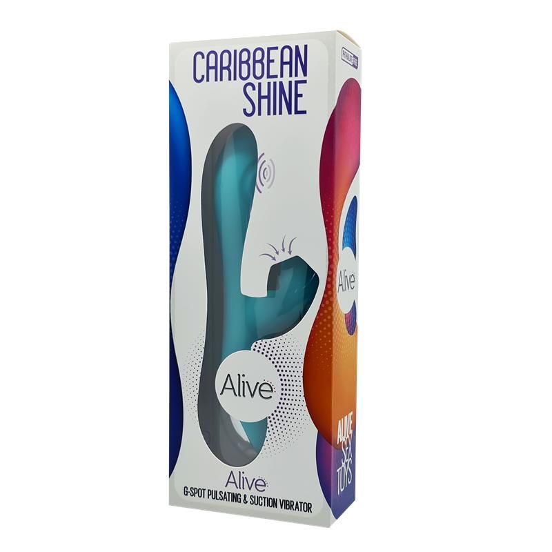 Вібратор кролик 3 в 1 з вакуумом і пульсівною стимуляцією точки g alive caribbean shine blue Вібратор кролик 3 в 1 з вакуумом і пульсівною стимуляцією точки g alive caribbean shine blue