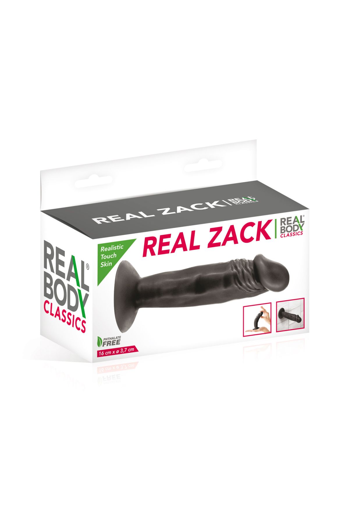 Фалоімітатор із присоскою real body — real zack black, tpe, діаметр 3,7 см Фалоімітатор із присоскою real body — real zack black, tpe, діаметр 3,7 см