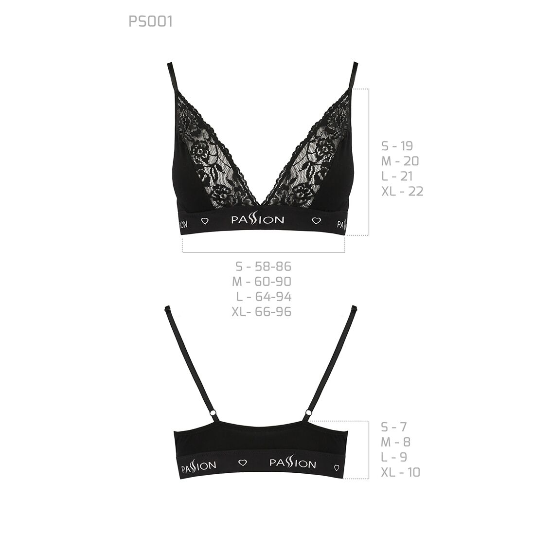 Еластичний топ з мереживом passion ps001 top l, black Еластичний топ з мереживом passion ps001 top l, black