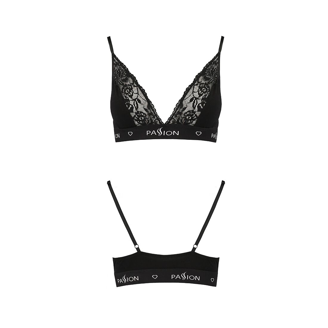 Еластичний топ з мереживом passion ps001 top m, black