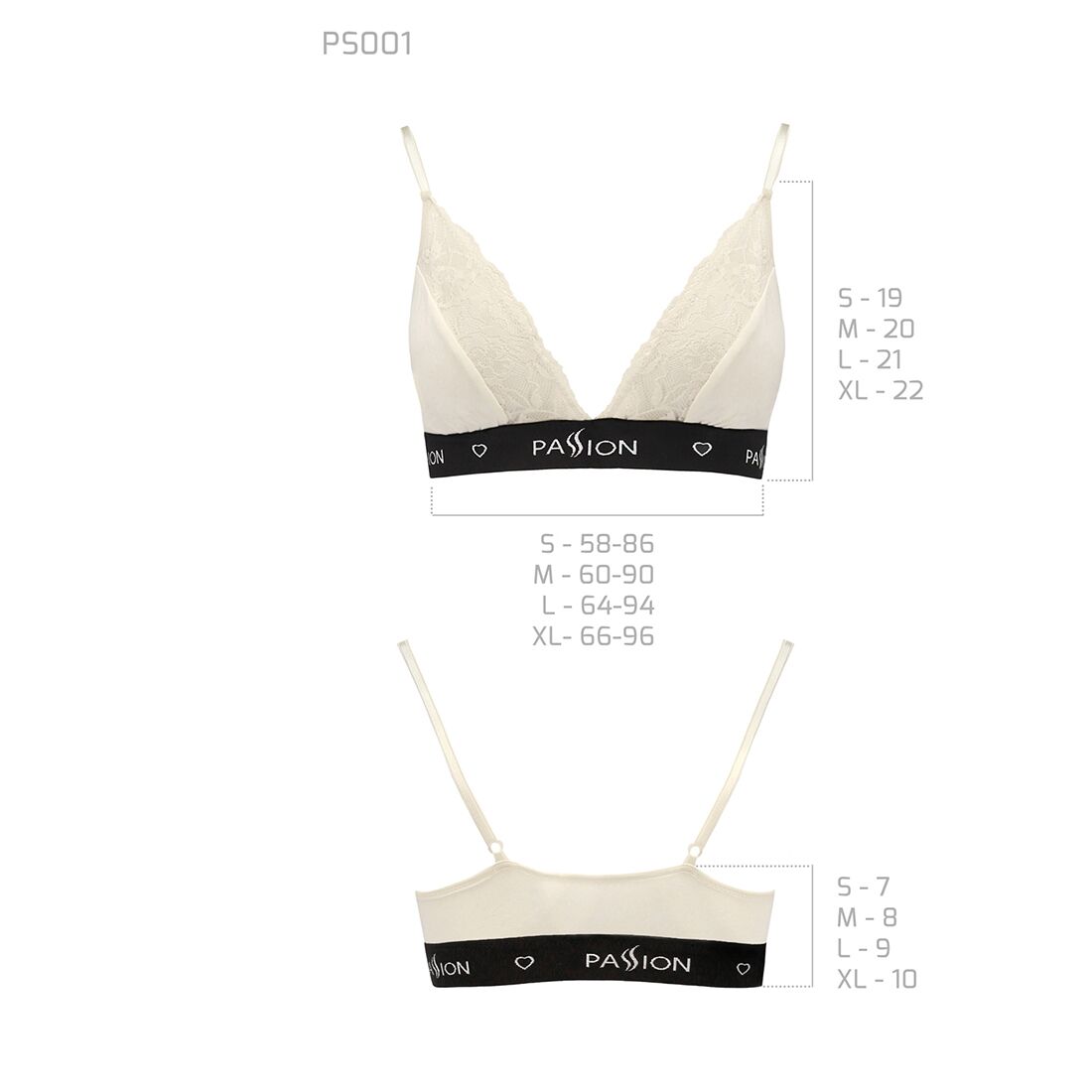 Еластичний топ з мереживом passion ps001 top l, ecru Еластичний топ з мереживом passion ps001 top l, ecru