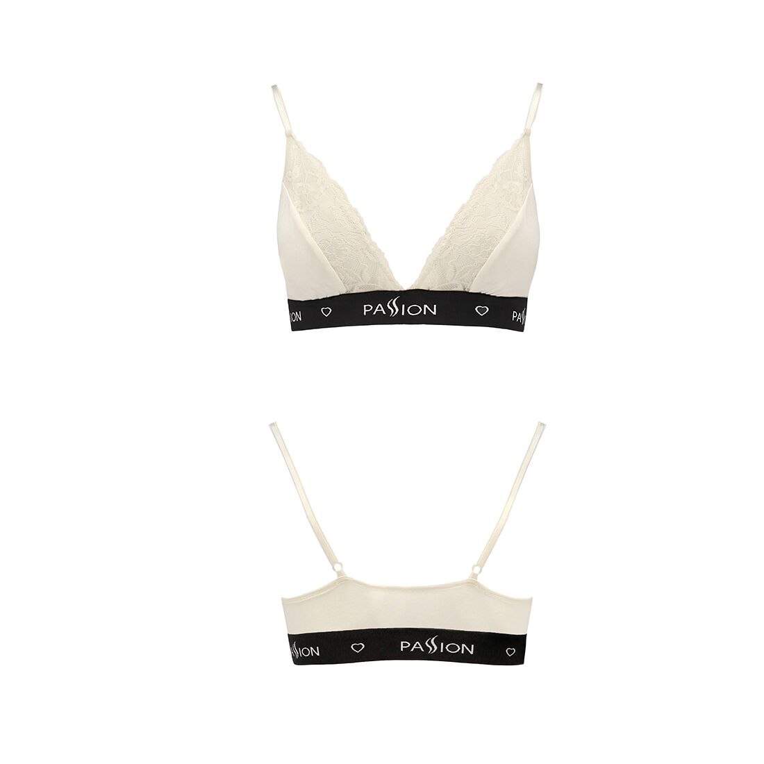 Еластичний топ з мереживом passion ps001 top xl, ecru Еластичний топ з мереживом passion ps001 top xl, ecru