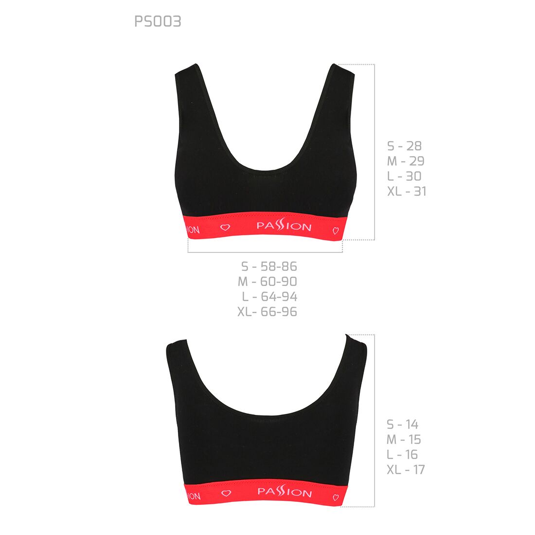 Спортивний топ на широких бретелях passion ps003 top s, black Спортивний топ на широких бретелях passion ps003 top s, black