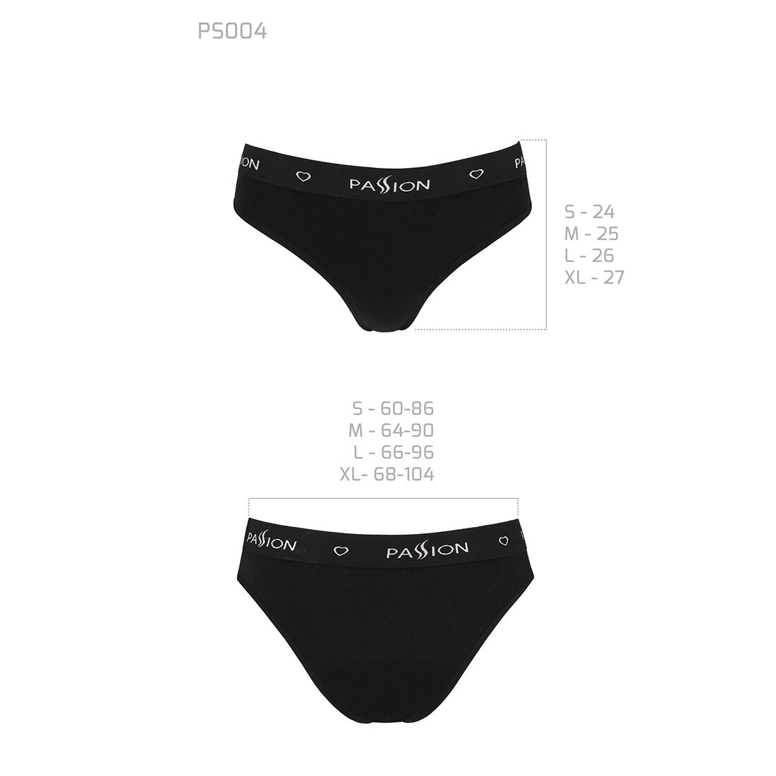 Трусики сліпи з бавовни та еластаном passion ps004 panties s, black Трусики сліпи з бавовни та еластаном passion ps004 panties s, black