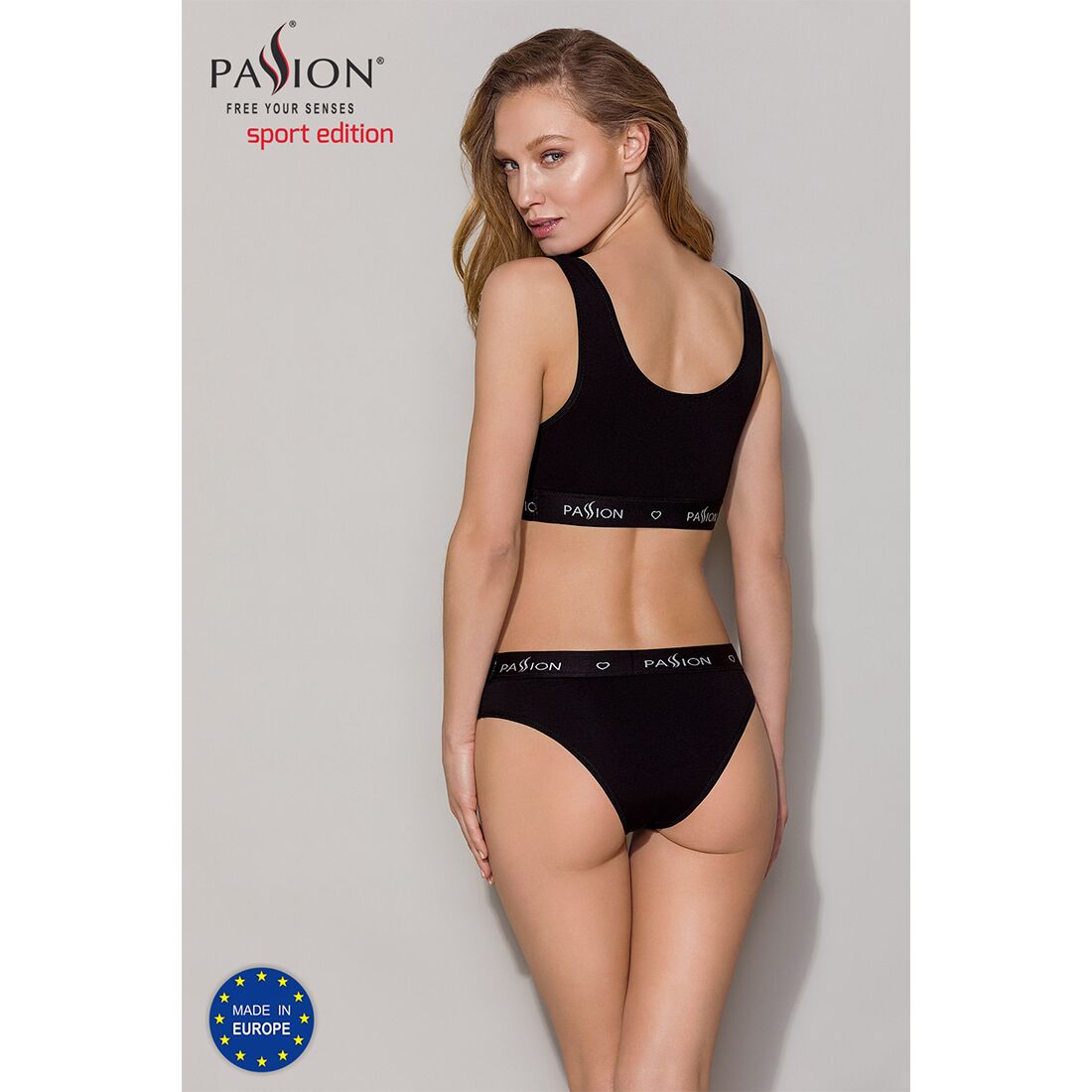 Спортивний топ з широкою гумкою passion ps004 top l, black