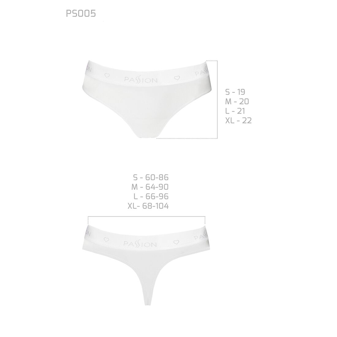 Трусики бразиліана з бавовни passion ps005 panties l, white Трусики бразиліана з бавовни passion ps005 panties l, white