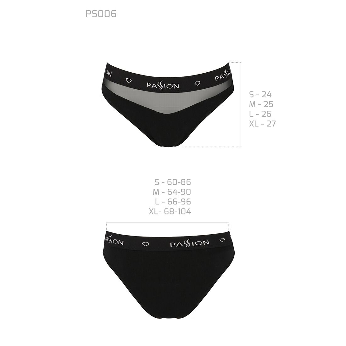 Трусики з прозорою вставкою passion ps006 panties xl, black Трусики з прозорою вставкою passion ps006 panties xl, black