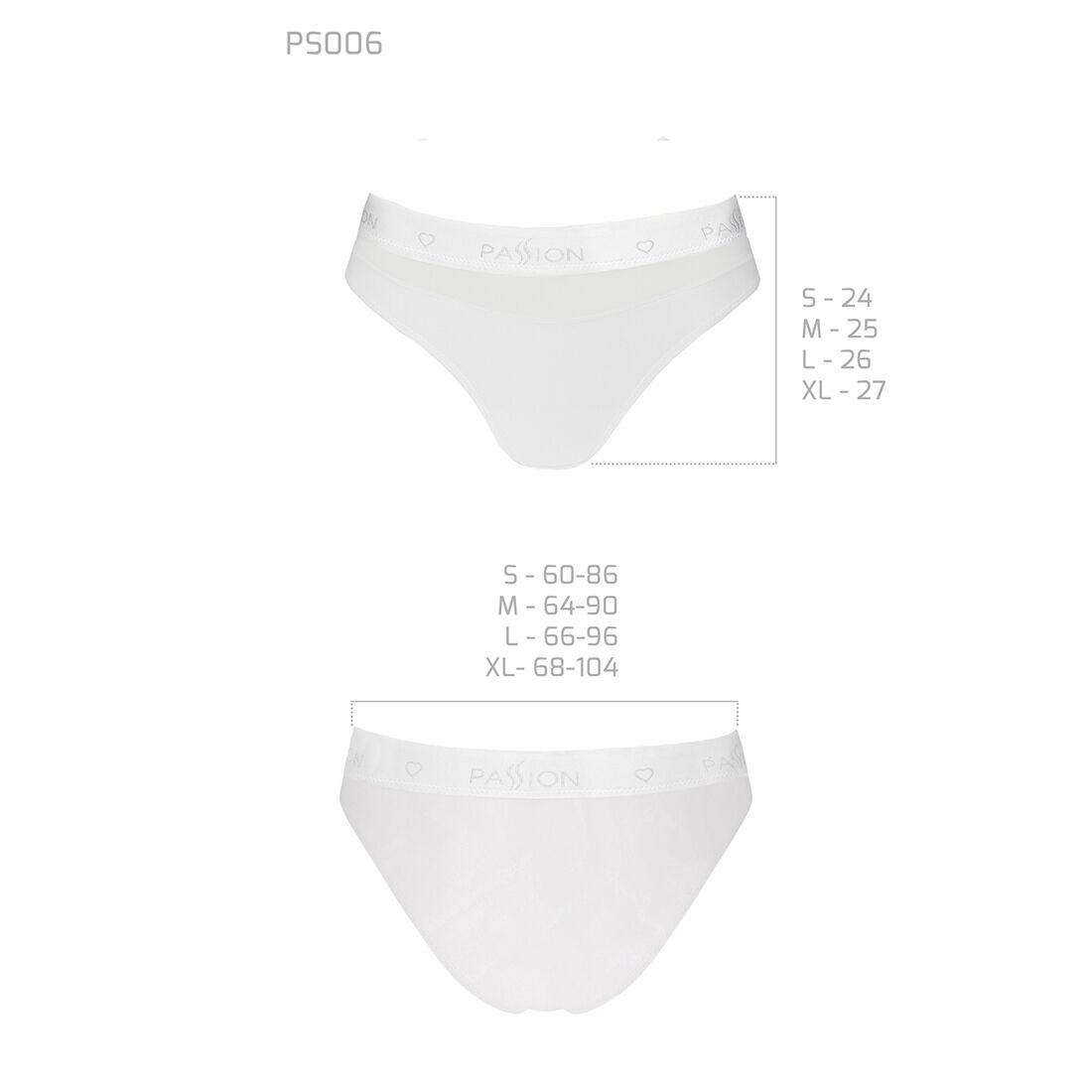 Трусики з прозорою вставкою passion ps006 panties xl, white Трусики з прозорою вставкою passion ps006 panties xl, white