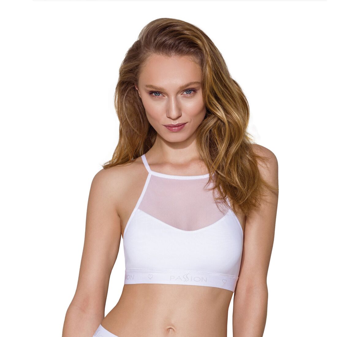 Спортивний топ з прозорою вставкою passion ps006 top l, white