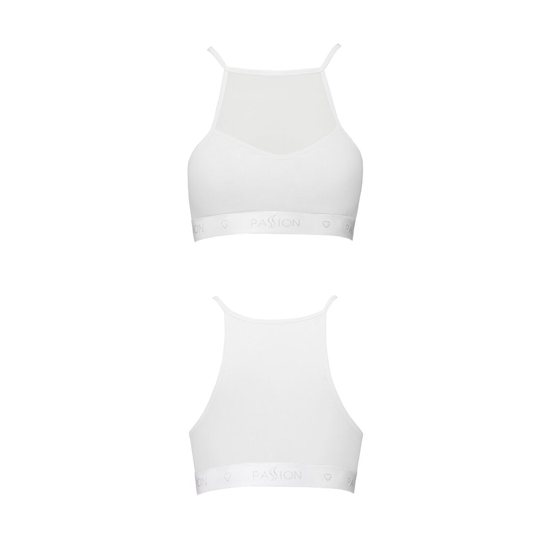Спортивний топ з прозорою вставкою passion ps006 top l, white