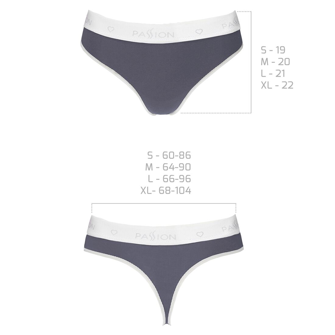 Спортивні трусики стрінги passion ps007 panties dark grey, l Спортивні трусики стрінги passion ps007 panties dark grey, l