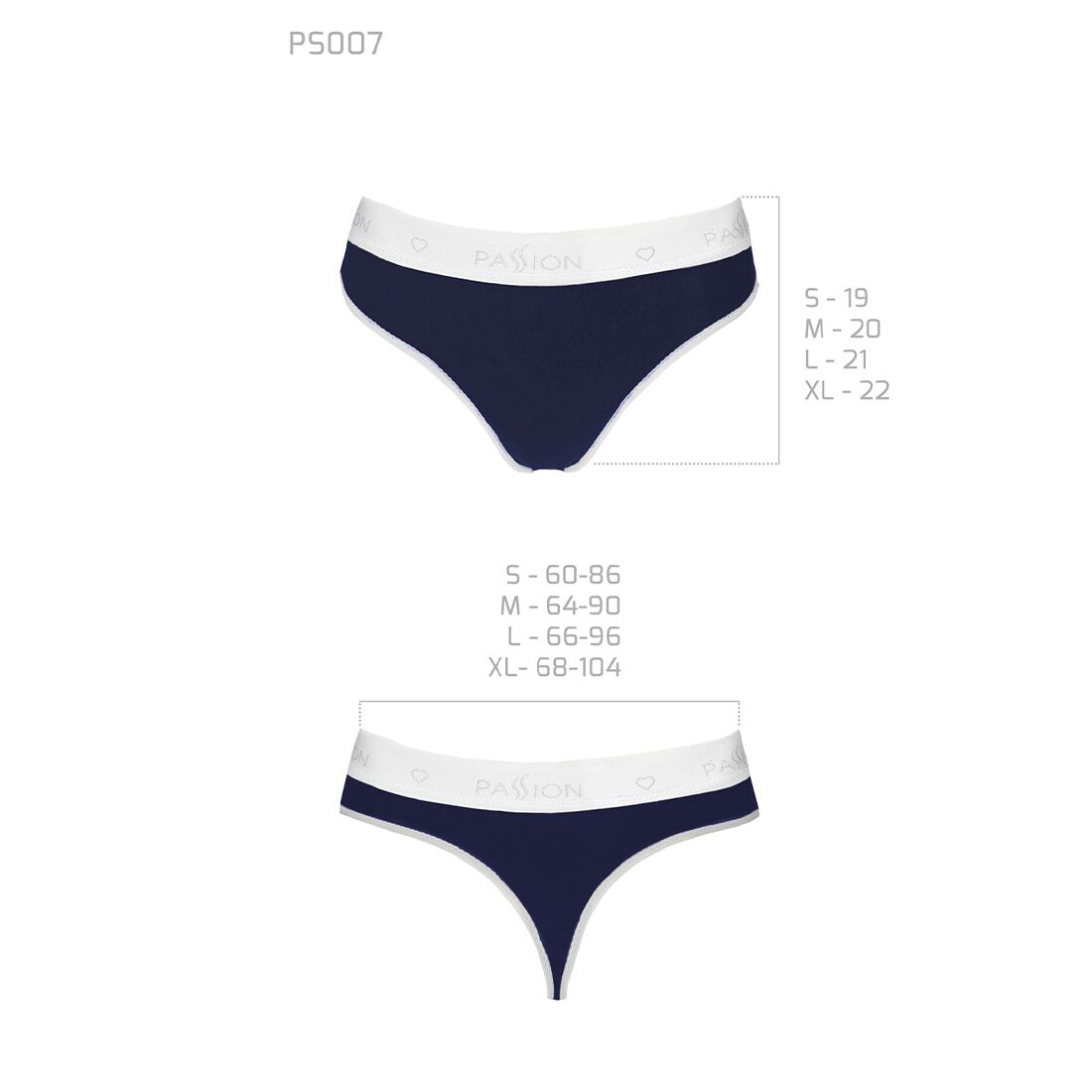 Спортивні трусики стрінги passion ps007 panties xl, navy blue Спортивні трусики стрінги passion ps007 panties xl, navy blue