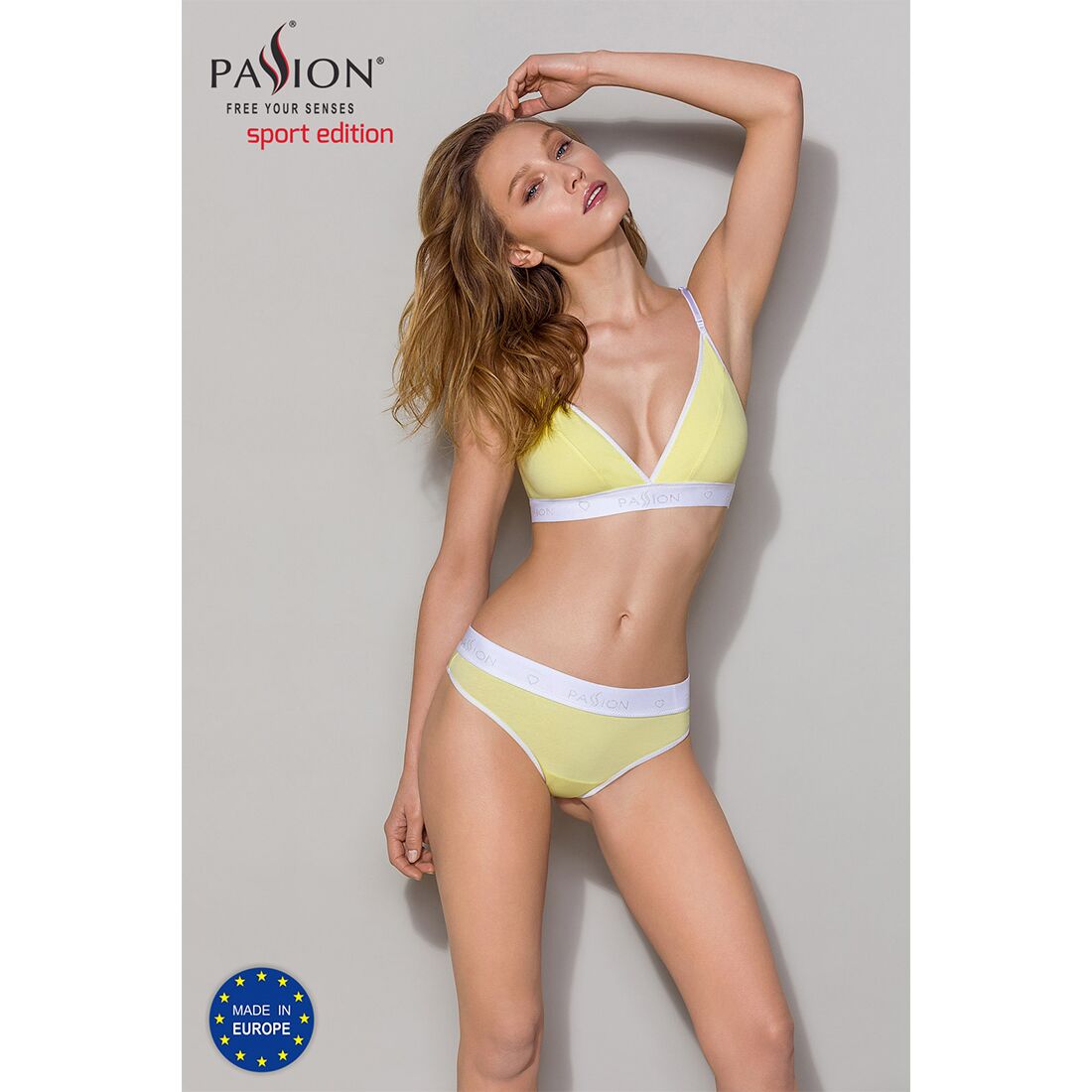 Спортивні трусики стрінги passion ps007 panties m, yellow