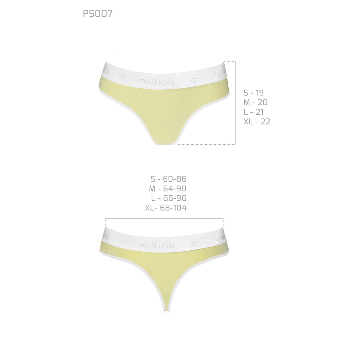 Спортивні трусики стрінги passion ps007 panties m, yellow