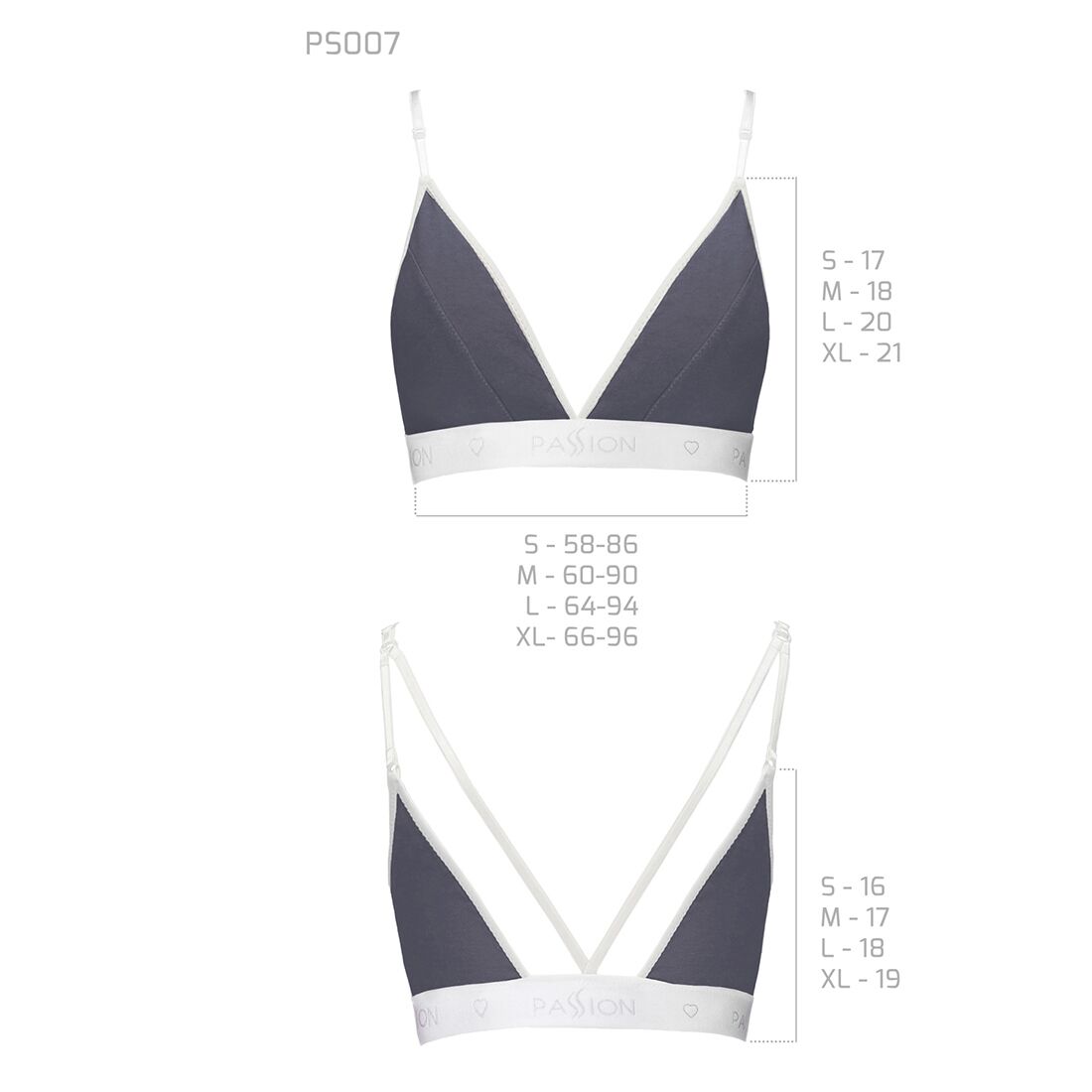 Спортивний топ з подвійними бретелями passion ps007 top xl, dark grey Спортивний топ з подвійними бретелями passion ps007 top xl, dark grey