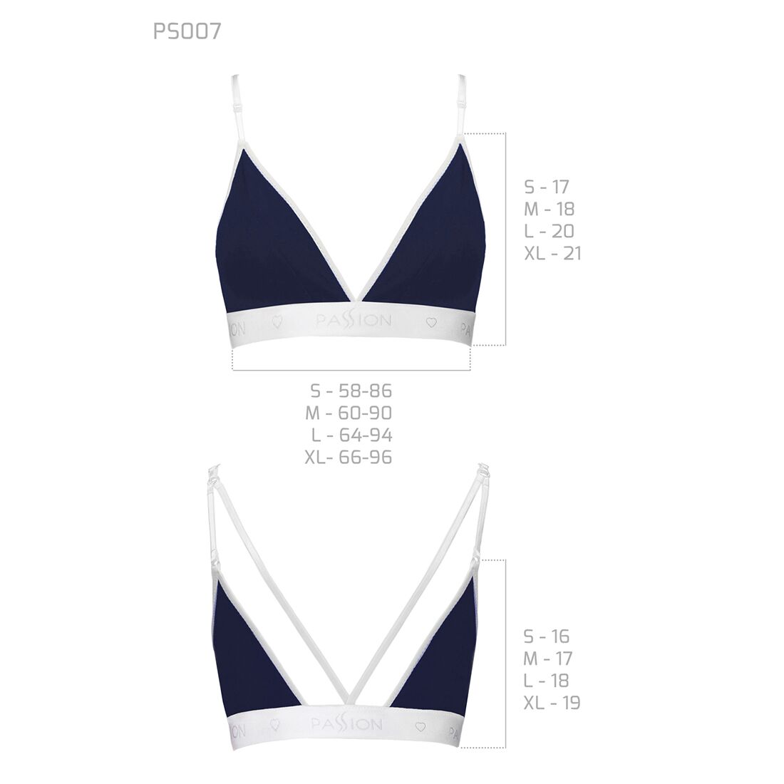 Спортивний топ з подвійними бретелями passion ps007 top m, navy blue