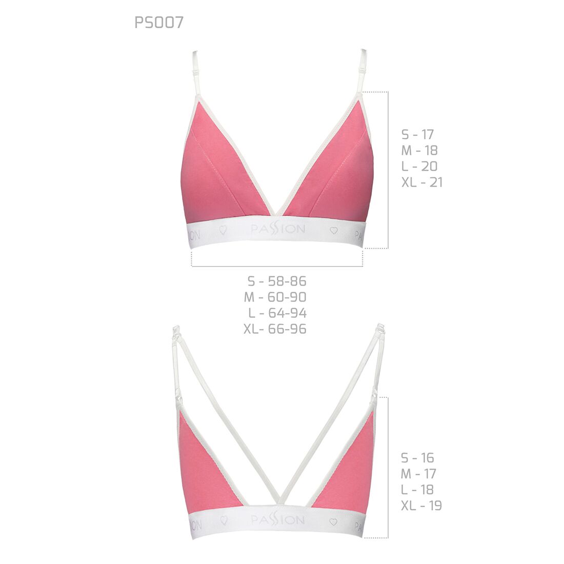 Спортивний топ з подвійними бретелями passion ps007 top l, pink