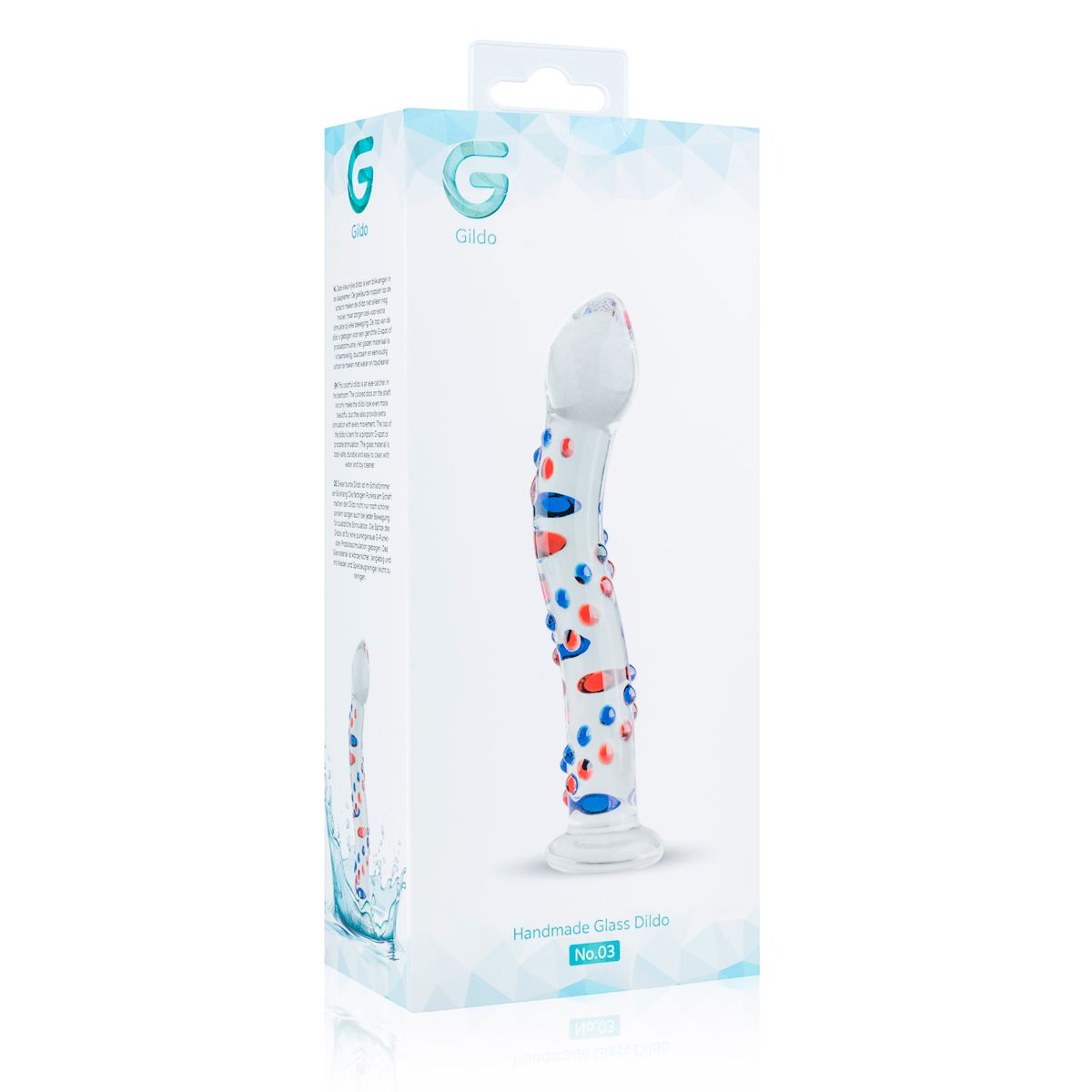 Скляний дилдо з вигинами і малюнком gildo glass dildo no. 3 Скляний дилдо з вигинами і малюнком gildo glass dildo no. 3