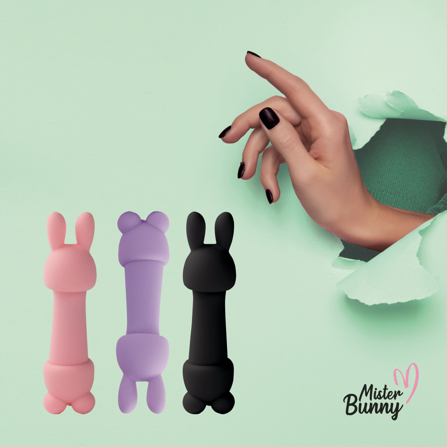 Мінівібратор feelztoys mister bunny pink з двома насадками Мінівібратор feelztoys mister bunny pink з двома насадками