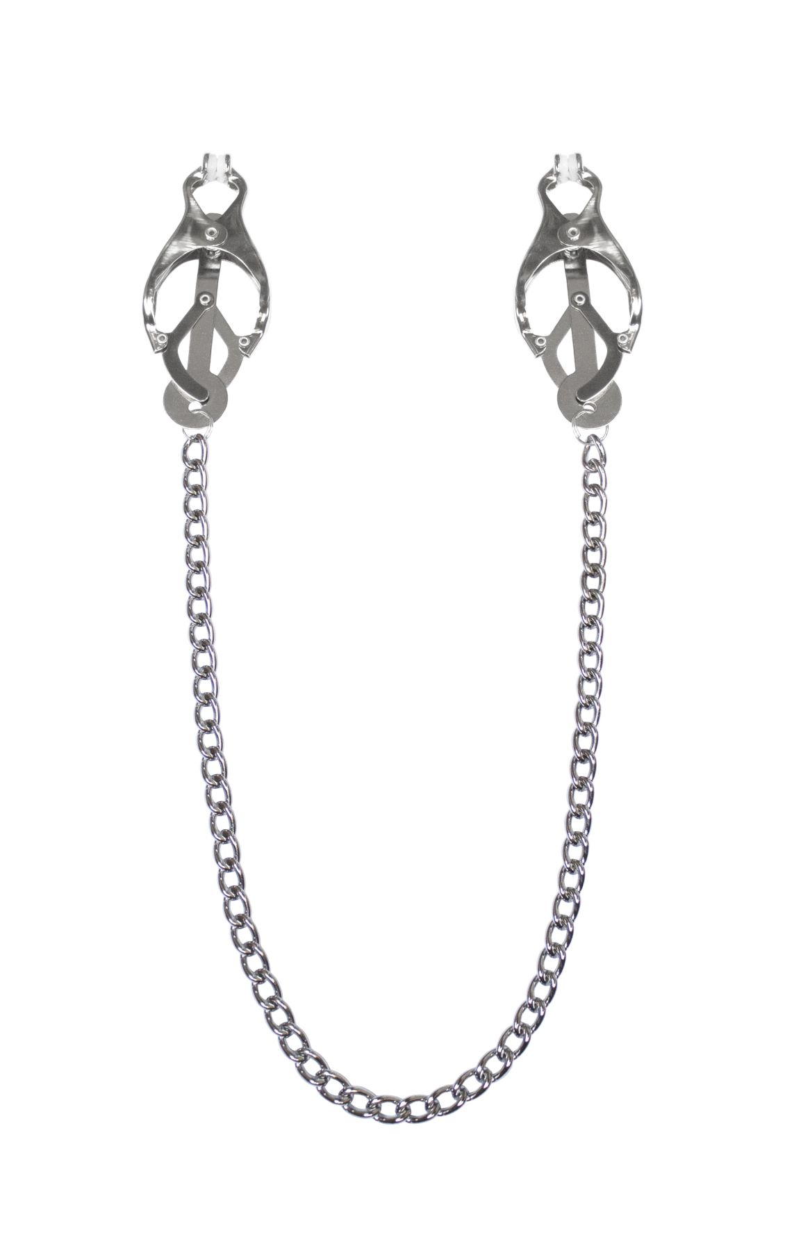 Затискачі для сосків з ланцюжком feral feelings clover nipple clamps, срібло/білий Затискачі для сосків з ланцюжком feral feelings clover nipple clamps, срібло/білий